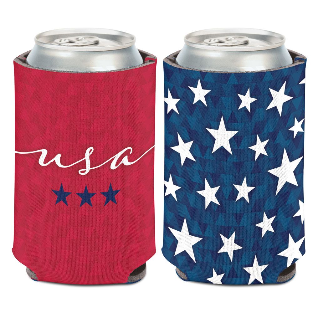 Etched US Flag Insulated Metal Koozie 3-in-1 Can Cooler Patriot