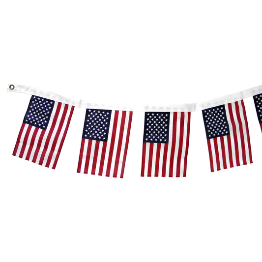 8"x12" US Cotton Flag Garland - 12'L