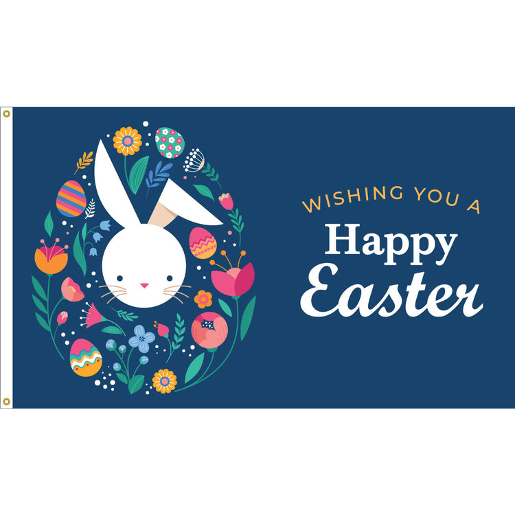 3x5 Easter Bunny Greeting Outdoor Nylon Flag