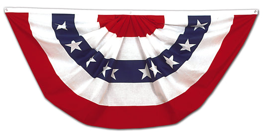 4'x8' Cotton Pleated Fan with Stars & Stripes