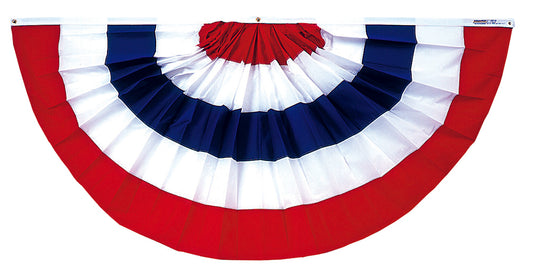 3x6 Polycotton Pleated Fan with Stripes