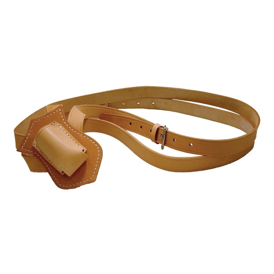 Double Strap Leather Parade Carrying Belt - Russet