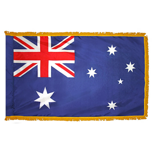 3x5 Australia Indoor Flag with Polehem Sleeve & Fringe