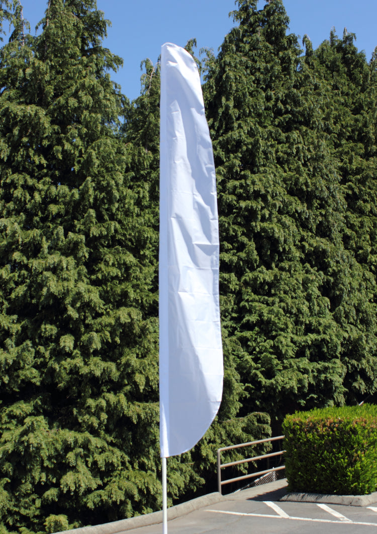 12'x26" Solid Color Feather Flag - White