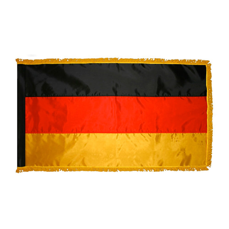 3x5 Germany Indoor Flag with Polehem Sleeve & Fringe