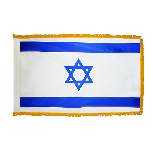 3x5 Israel Indoor Flag with Sleeve & Fringe