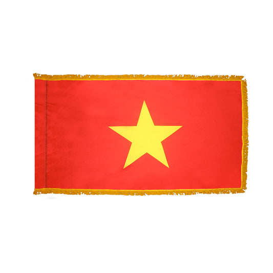 3x5 Vietnam Indoor Flag with Polehem Sleeve & Fringe