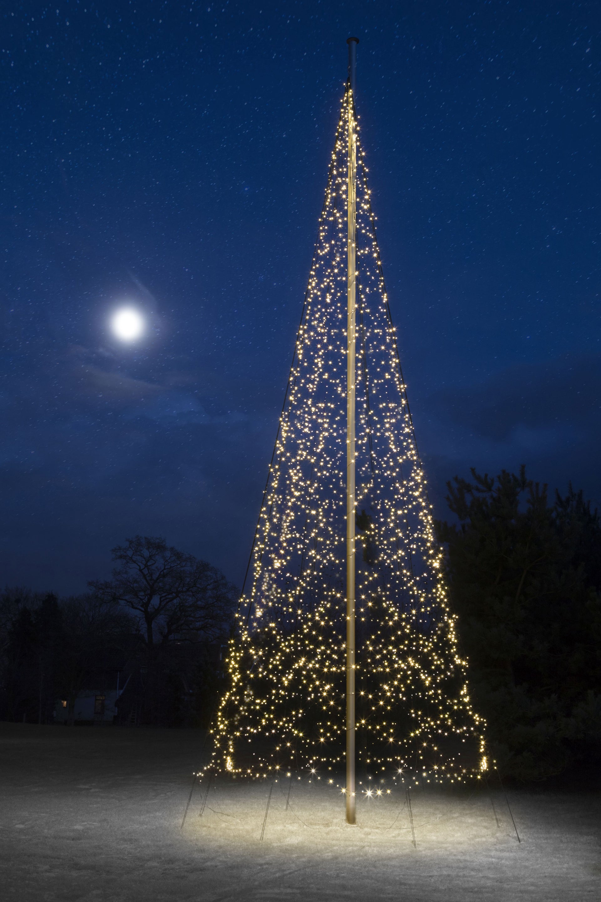 Christmas Tree Led White Light Kit For 30' Flagpole 